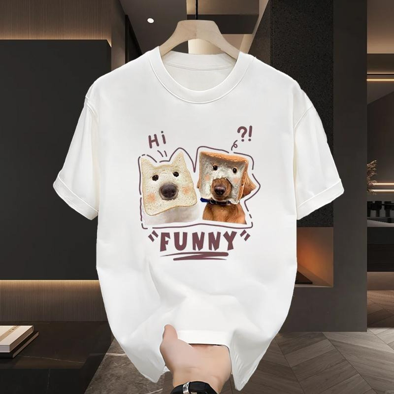 Streetwear Brand Drops - Хлопковая футболка с принтом щенка Kawaii